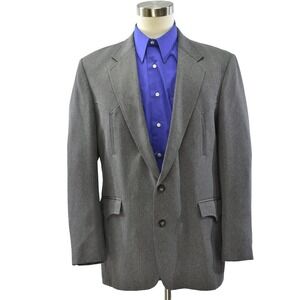 70s Vintage Circle S Western Blazer Mens 42R Gray Sport Coat 2 Button Cowboy
